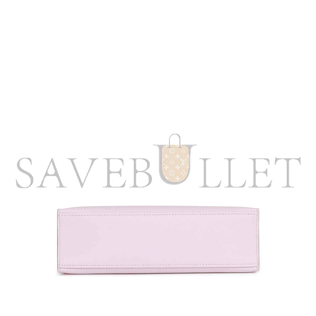 H**mes kelly pochette mauve pale swift palladium hardware (22*14*7cm)